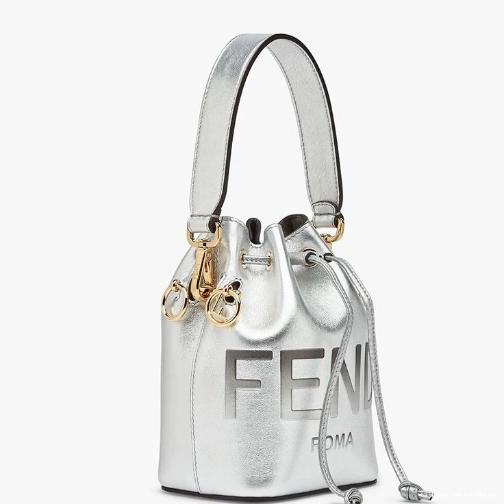 Cheap In Mini Bag Calf Bucket ROMA Logo Silver Fendi Leather Tresor Mon 0718